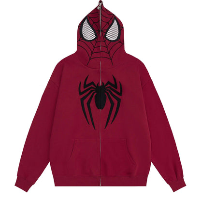 Spidey Web Full Zip Up Hoodie-Luxandluxy