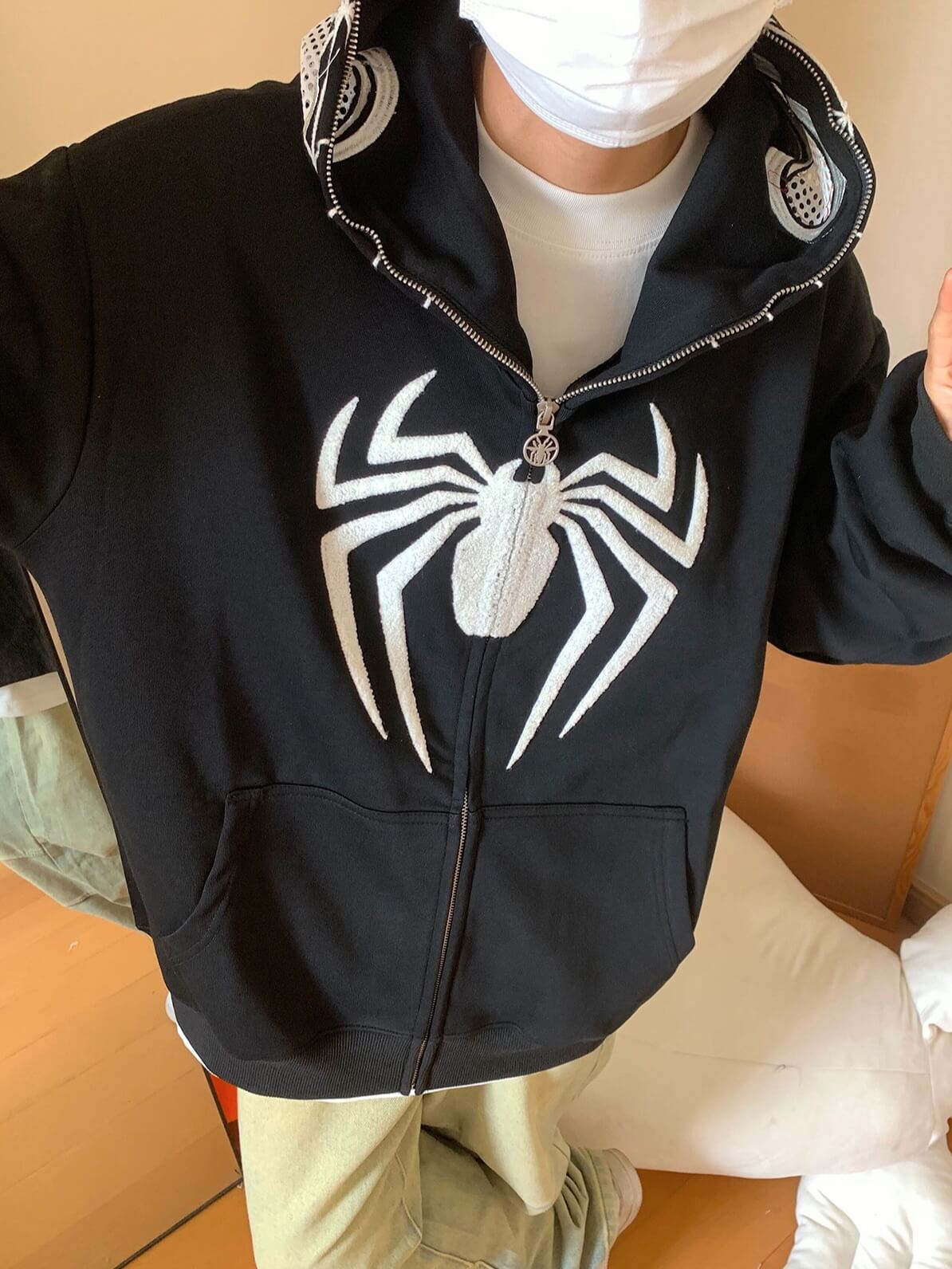 Spidey Web Full Zip Up Hoodie-Luxandluxy