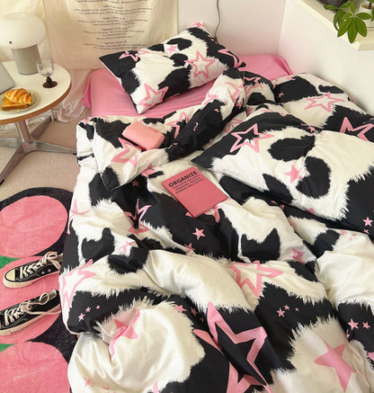 Star Cow Print Bedding Set-Luxandluxy