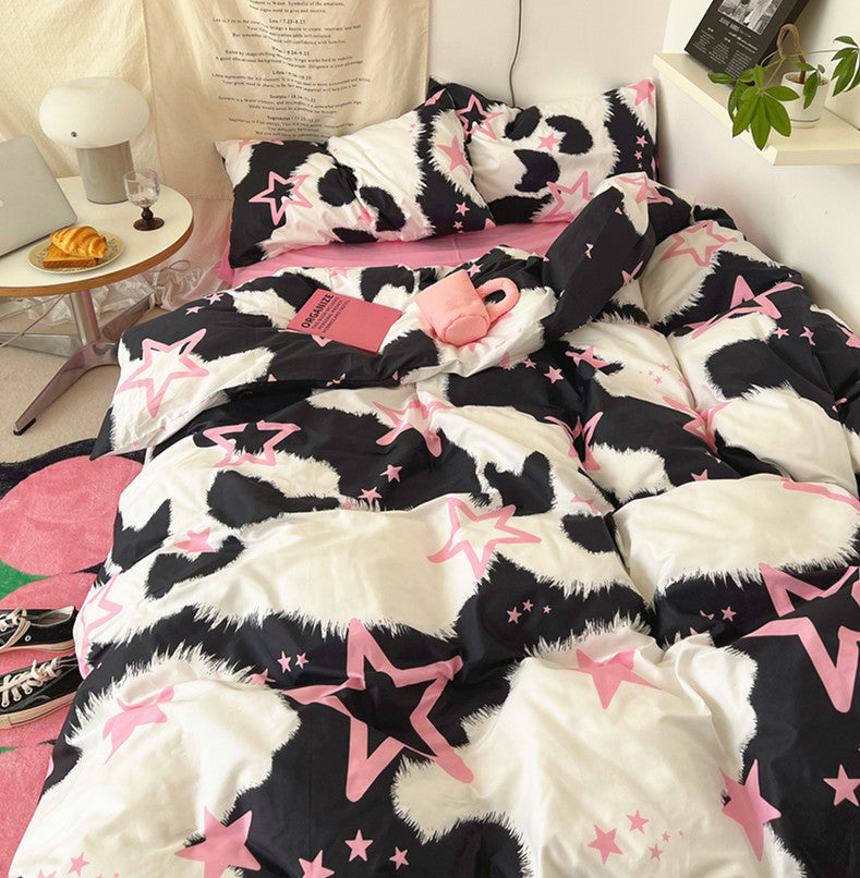 Star Cow Print Bedding Set-Luxandluxy