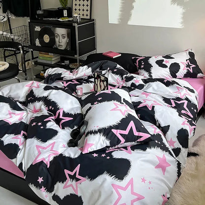 Star Cow Print Bedding Set-Luxandluxy