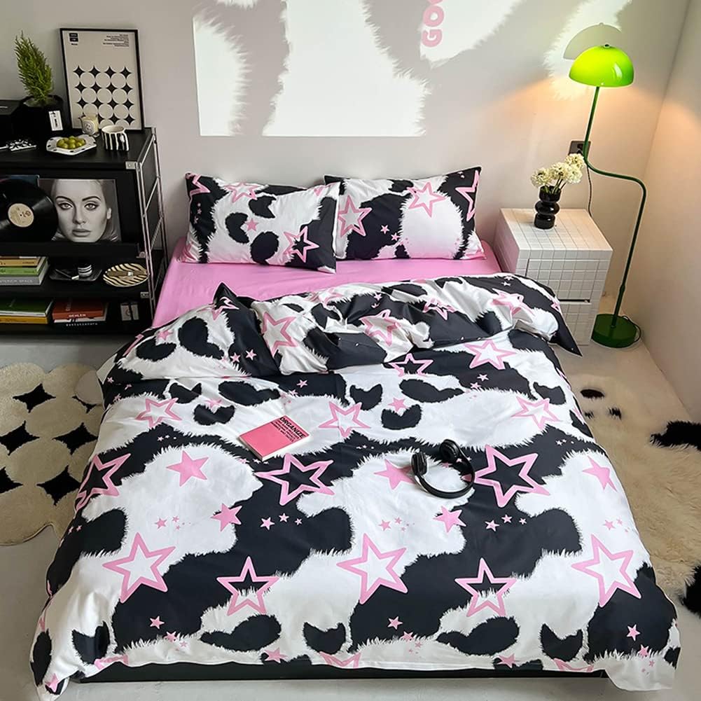 Star Cow Print Bedding Set-Luxandluxy