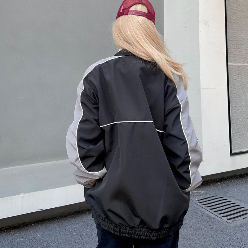 Star Oversized Bomber Jacket-Luxandluxy