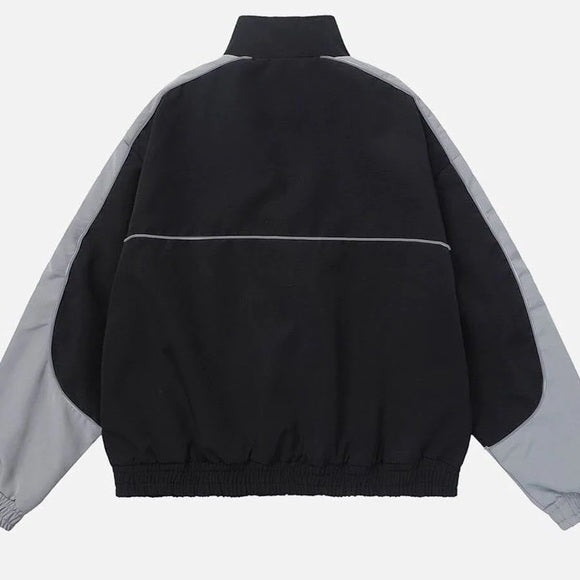 Star Oversized Bomber Jacket-Luxandluxy