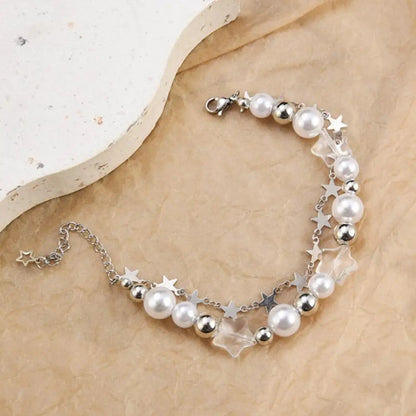 Star Pearl Double Layer Bracelet-Luxandluxy