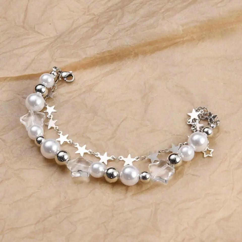 Star Pearl Double Layer Bracelet-Luxandluxy