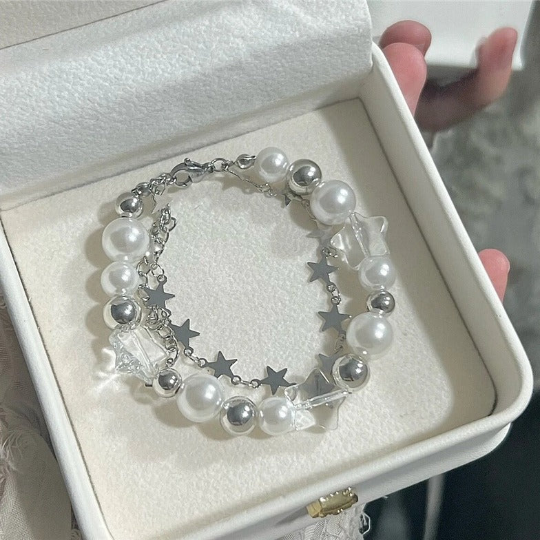 Star Pearl Double Layer Bracelet-Luxandluxy