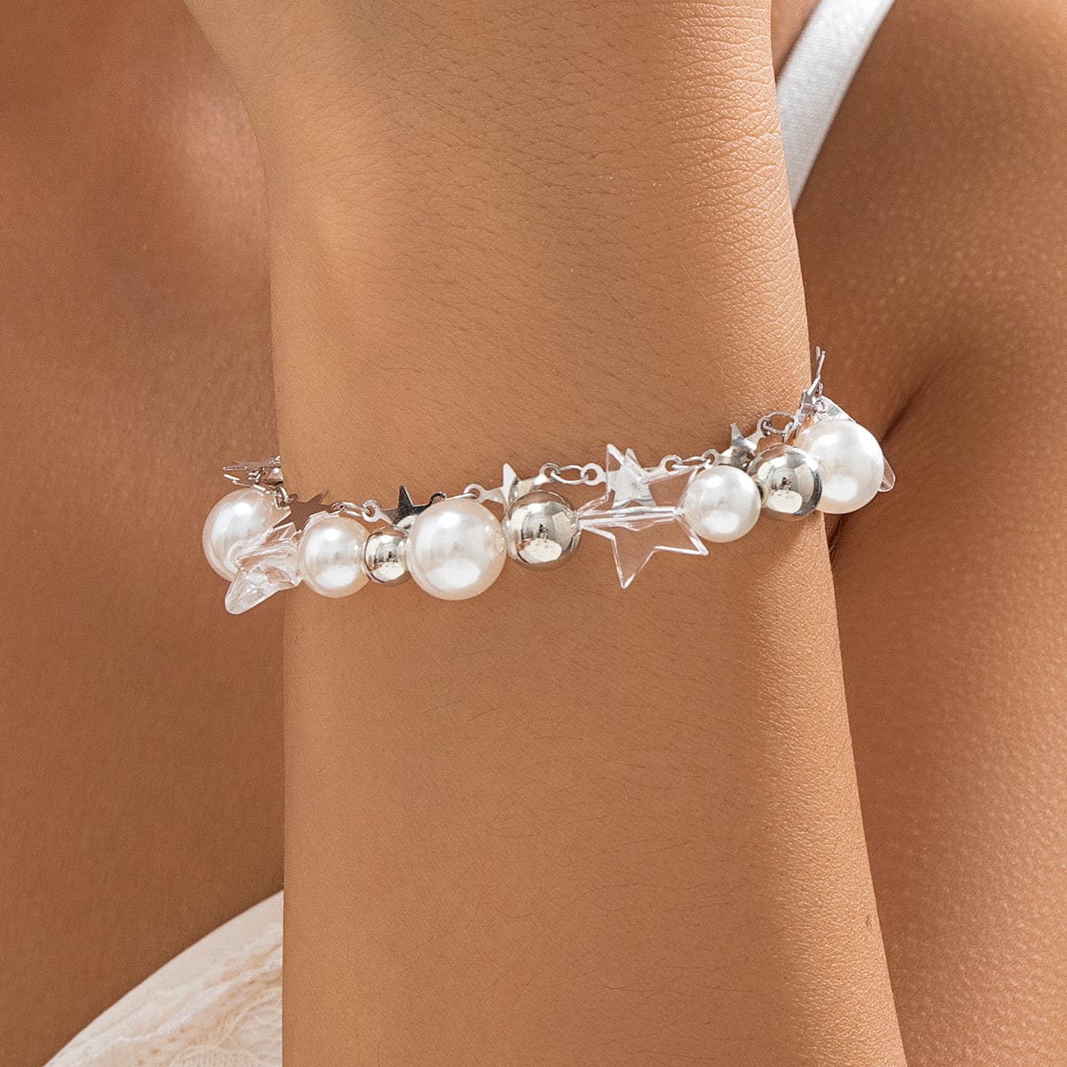 Star Pearl Double Layer Bracelet-Luxandluxy