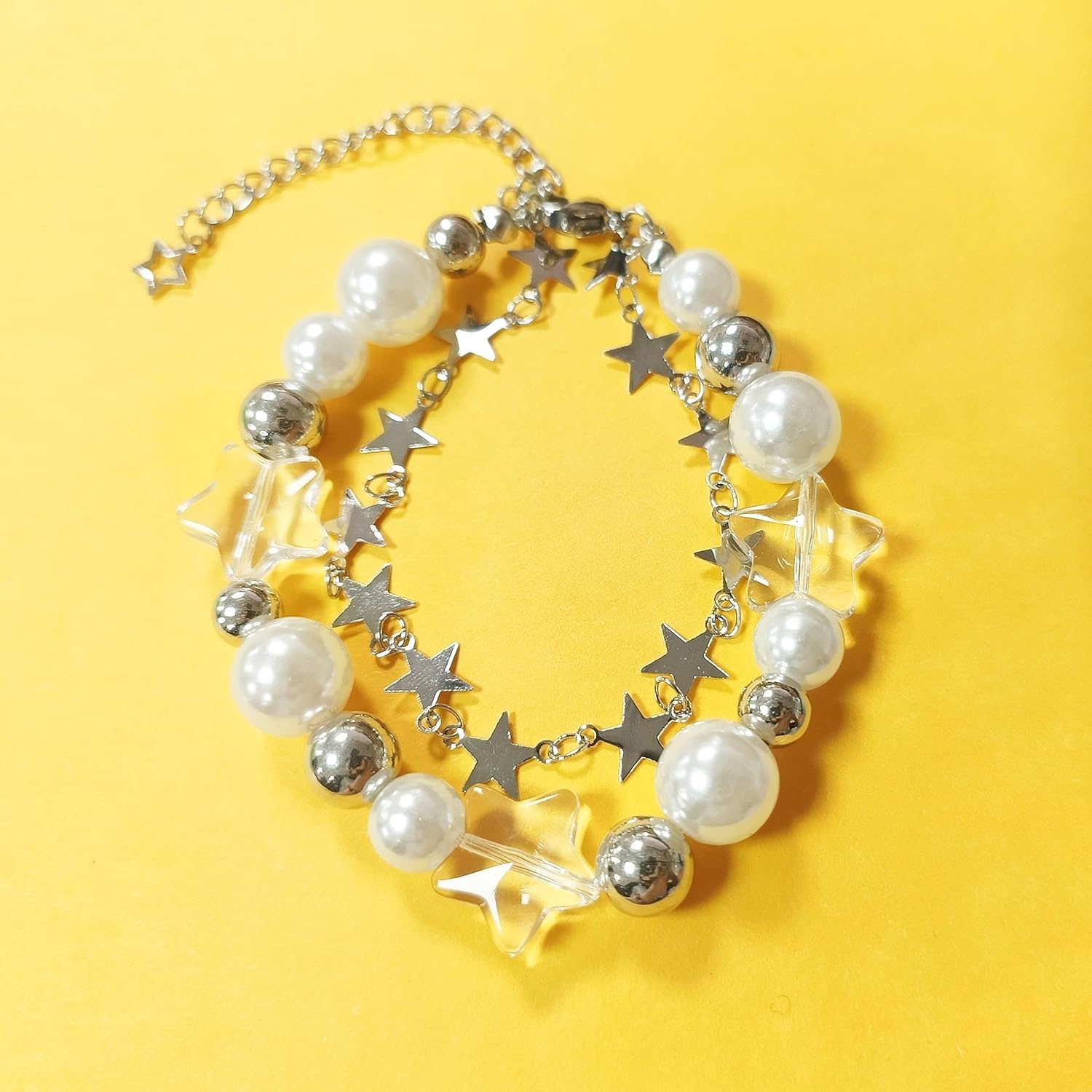 Star Pearl Double Layer Bracelet-Luxandluxy