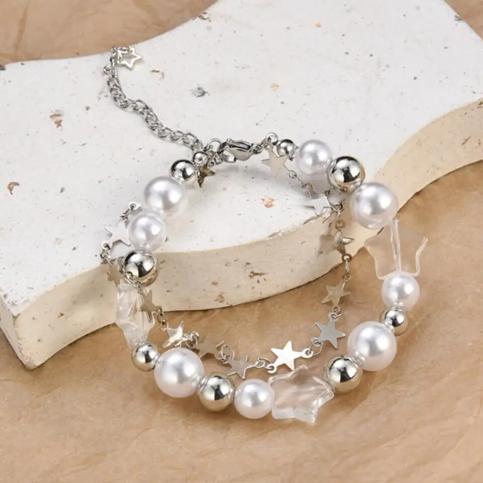 Star Pearl Double Layer Bracelet-Luxandluxy