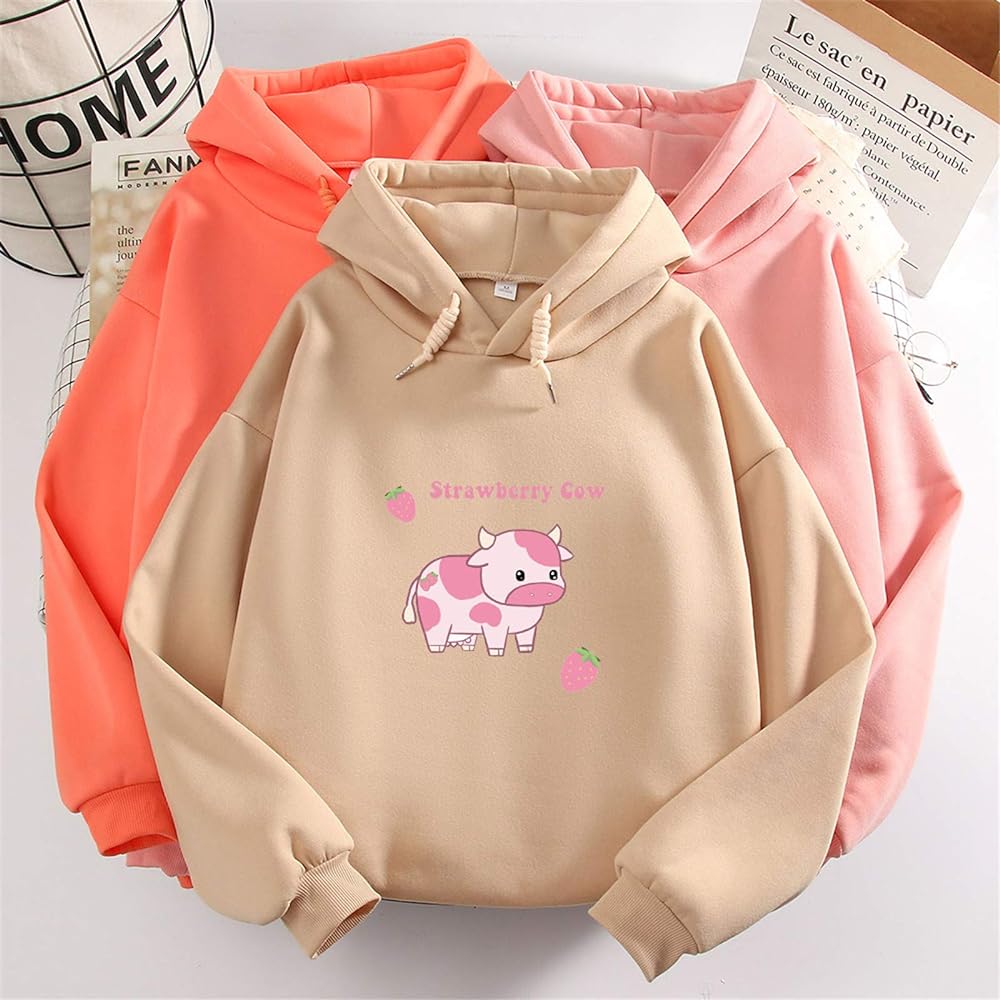 Strawberry Cow Hoodie-Luxandluxy