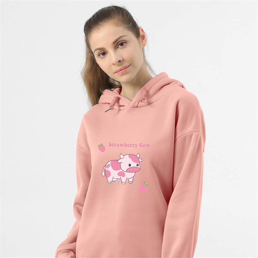 Strawberry Cow Hoodie-Luxandluxy