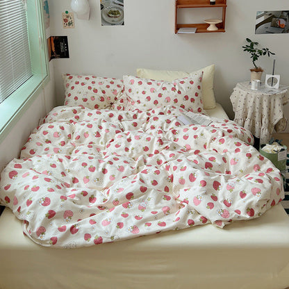 Strawberry Print Bedsheet Set-Luxandluxy