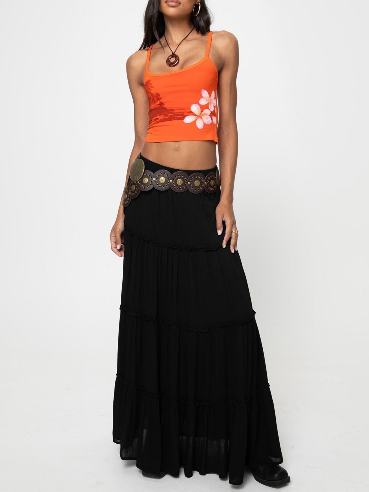 Sunset Tank Orange Top-Luxandluxy