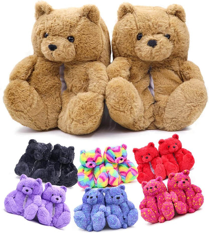 Teddy Bear Slippers-Luxandluxy