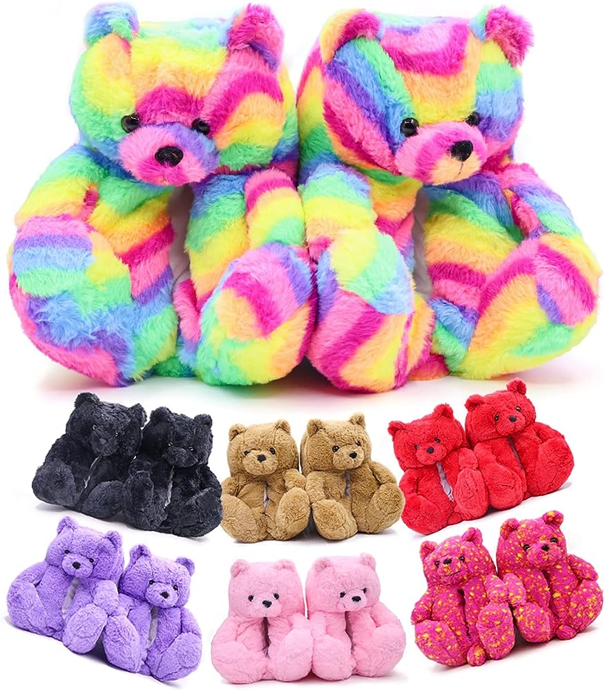 Teddy Bear Slippers-Luxandluxy