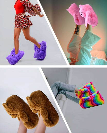 Teddy Bear Slippers-Luxandluxy