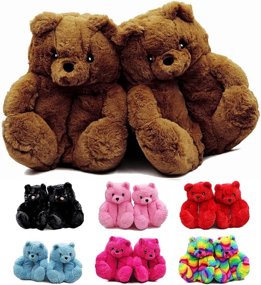 Teddy Bear Slippers-Luxandluxy