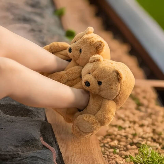 Teddy Bear Slippers-Luxandluxy