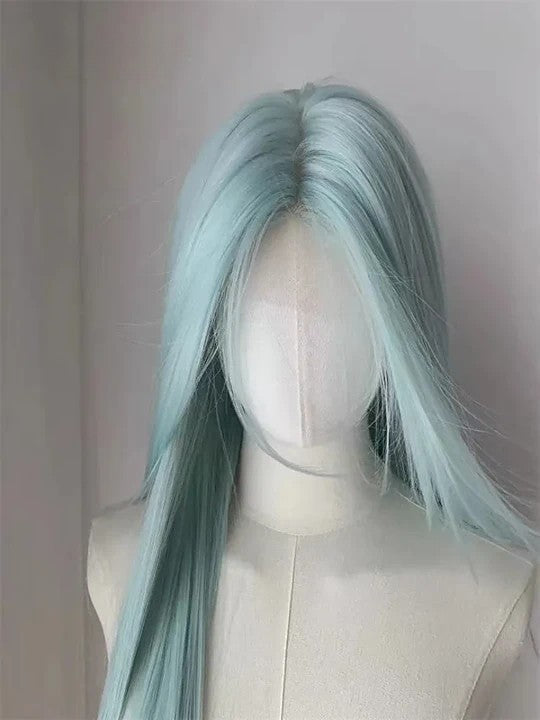 Turquoise Long Straight Wig-Luxandluxy