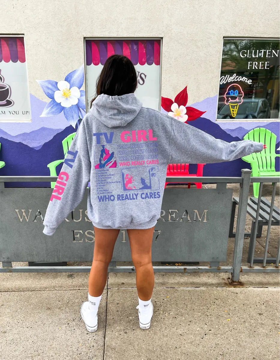 "TV Girl Who Really Cares" Hoodie-Luxandluxy