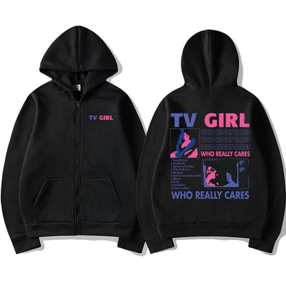 "TV Girl Who Really Cares" Hoodie-Luxandluxy