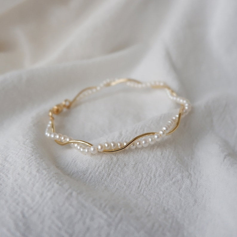 Twisted Pearl Wrap Bracelet-Luxandluxy