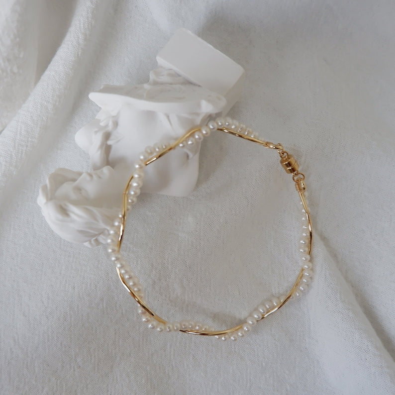 Twisted Pearl Wrap Bracelet-Luxandluxy