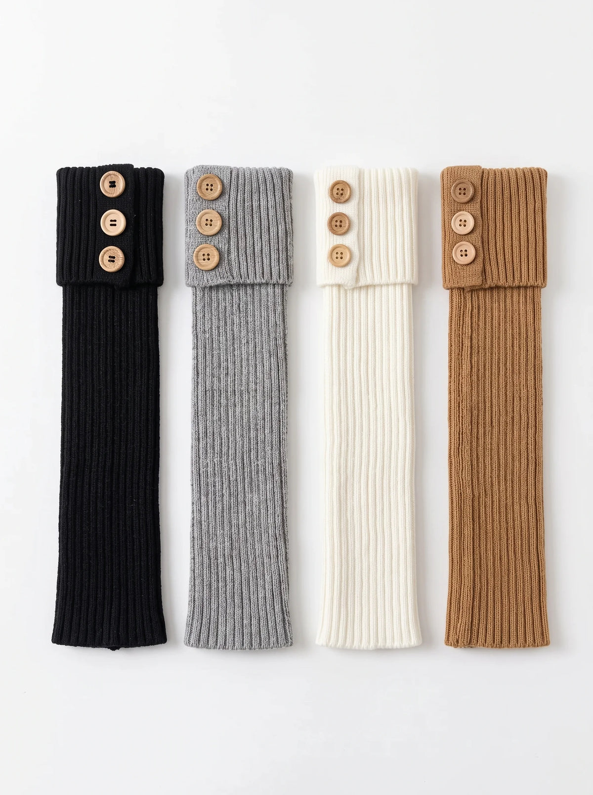 Wood Button Winter Leg Warmers