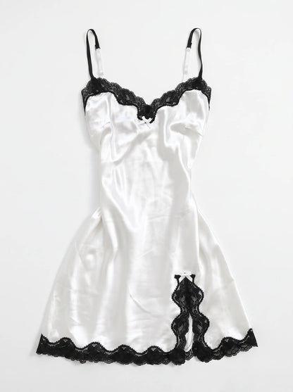 Royal Satin Slip Lace Nightgown