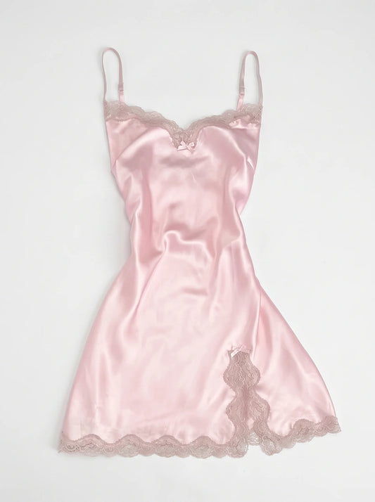 Royal Satin Slip Lace Nightgown