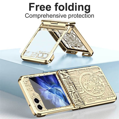 Z Flip 5 Gold Circuit Case-Luxandluxy