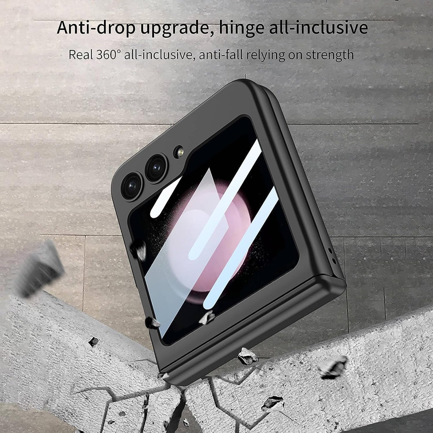 Z Flip 5 Hinge Case with Screen Protector - Luxandluxy