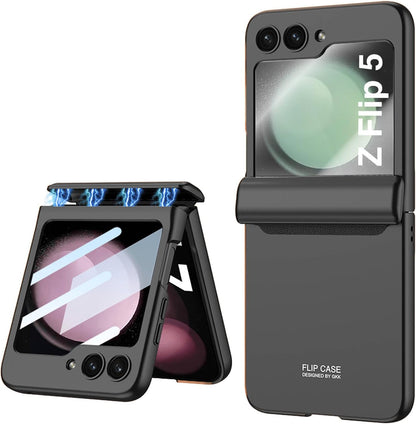 Z Flip 5 Hinge Case with Screen Protector - Luxandluxy