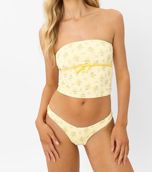 Peace Floral Strapless Bikini Top - Honeysuckle