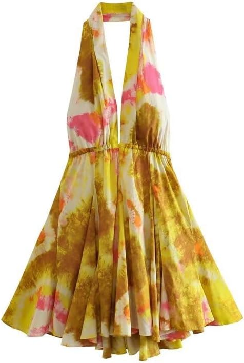 Multicoloured Short Printed Dress