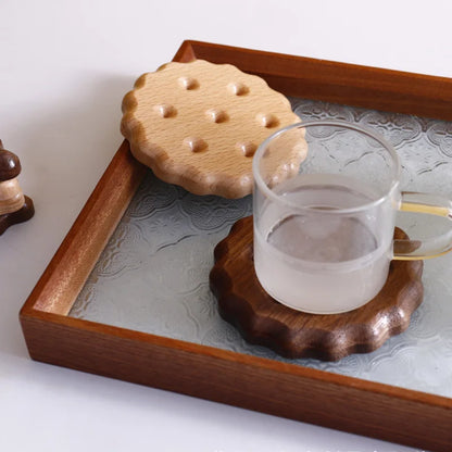 Biscuit Shape Wooden Coasters