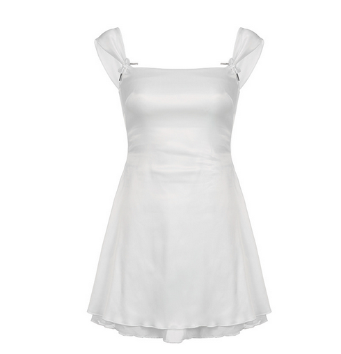 Sleeveless Square Neckline A-Line Mini Dress