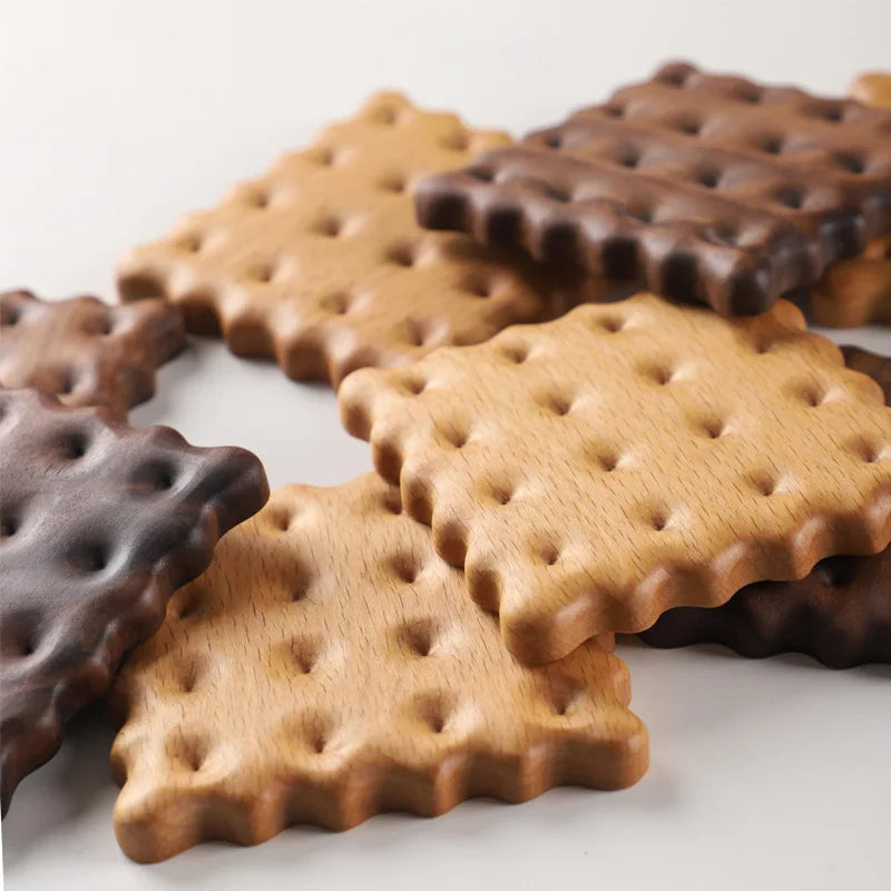 Biscuit Shape Wooden Coasters