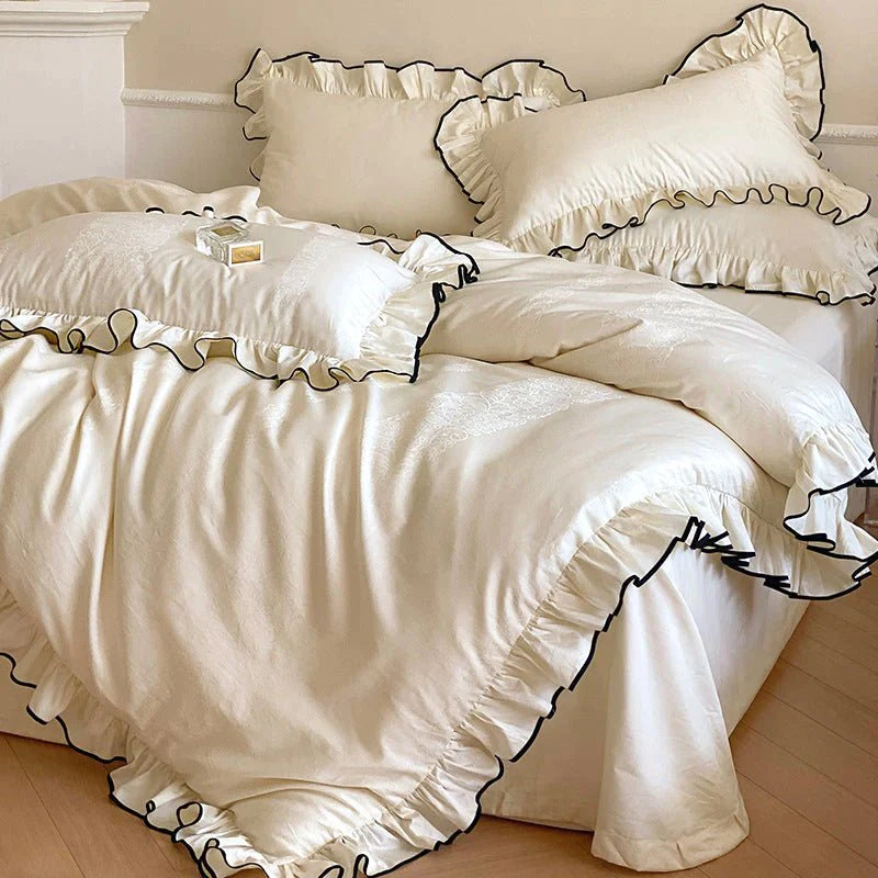 Silky Ruffle Bedding Set