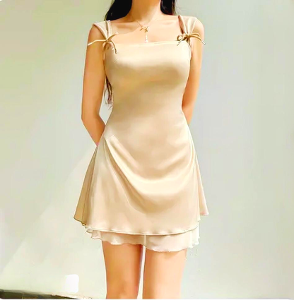 Sleeveless Square Neckline A-Line Mini Dress